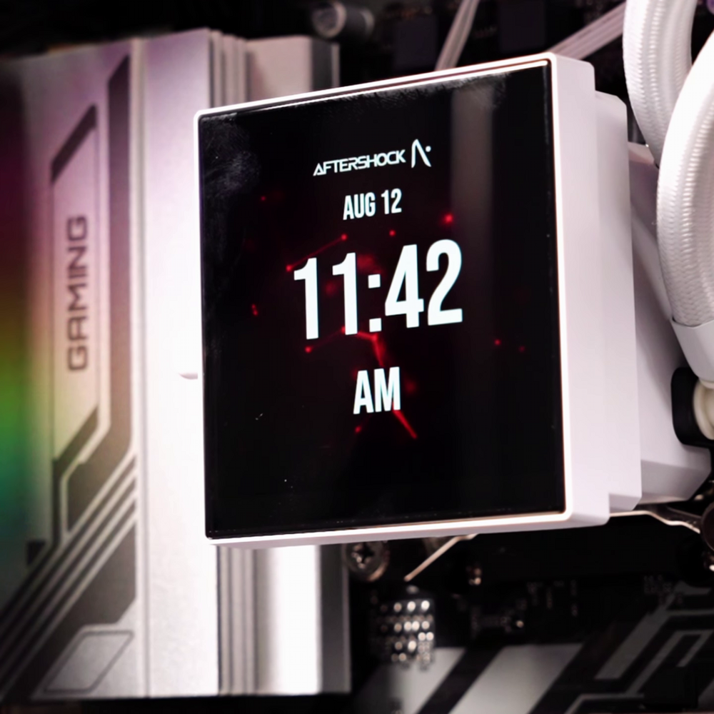 Upgrade to AFTERSHOCK Glacier Vue 4" LCD 360 - White (AMD Wraith Stealth Cooler Base)