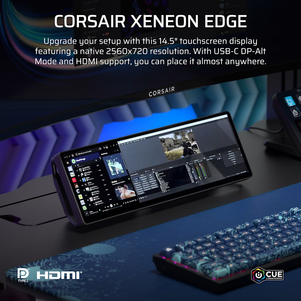 Corsair Xeneon Edge 14.5" LCD Touchscreen - Black