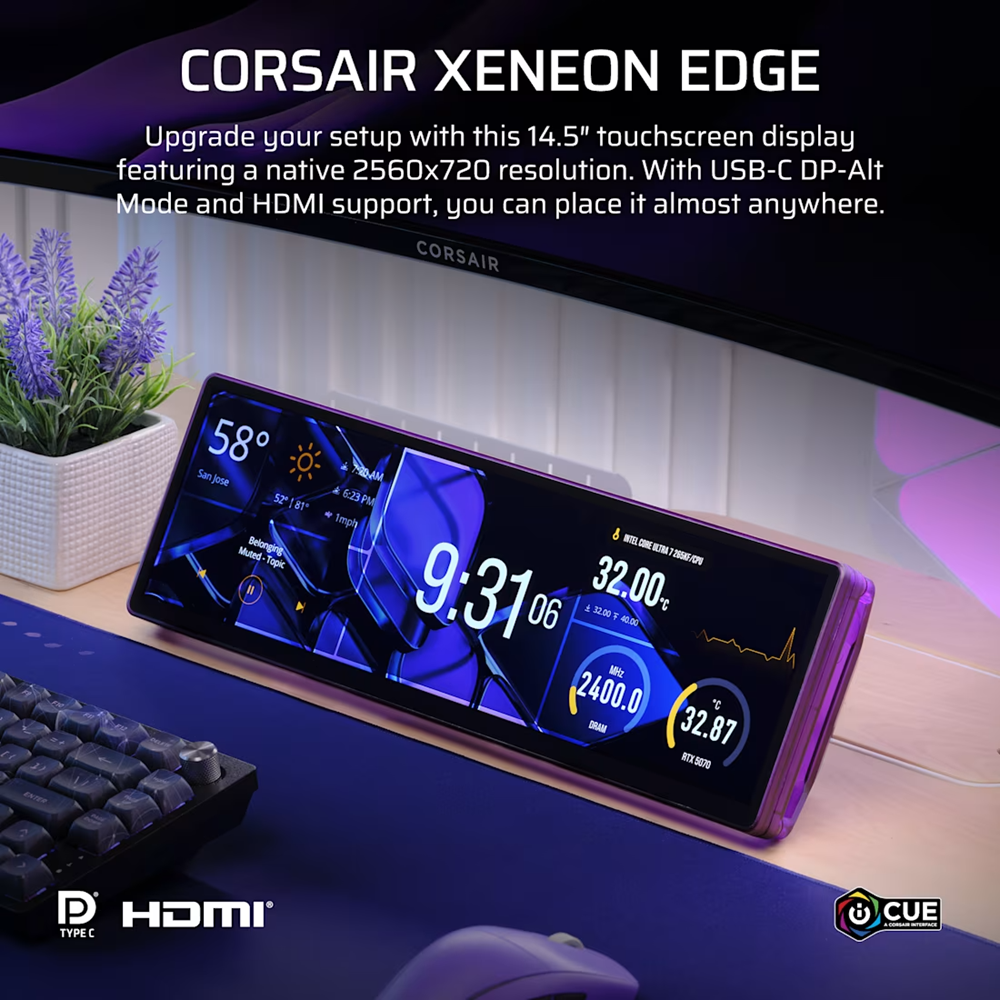 Corsair Xeneon Edge 14.5" LCD Touchscreen - Purple