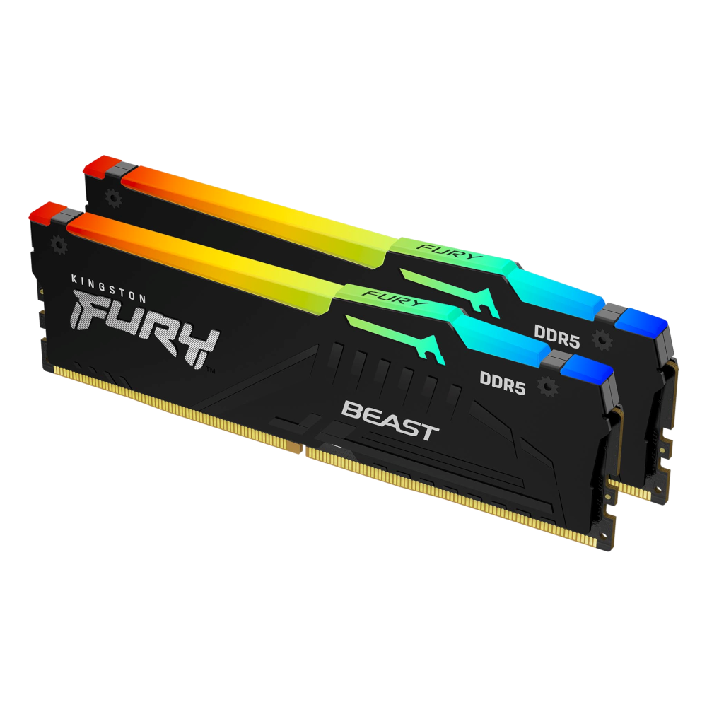 Upgrade to 64GB Kingston Fury Beast RGB DDR5 6000MHz (32x2) (For Base Stealth Black 32GB)