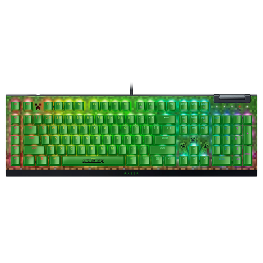 RAZER BlackWidow V4 X - Mechanical Gaming Keyboard (Green Switch) - Minecraft Edition