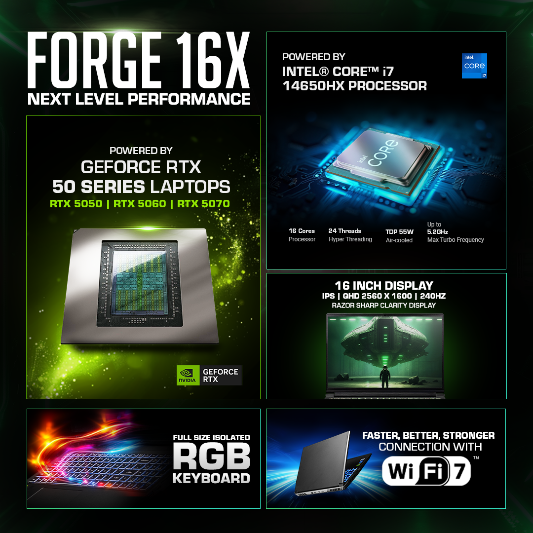 AFTERSHOCK Forge 16X / i7 14650HX + GeForce RTX 5060
