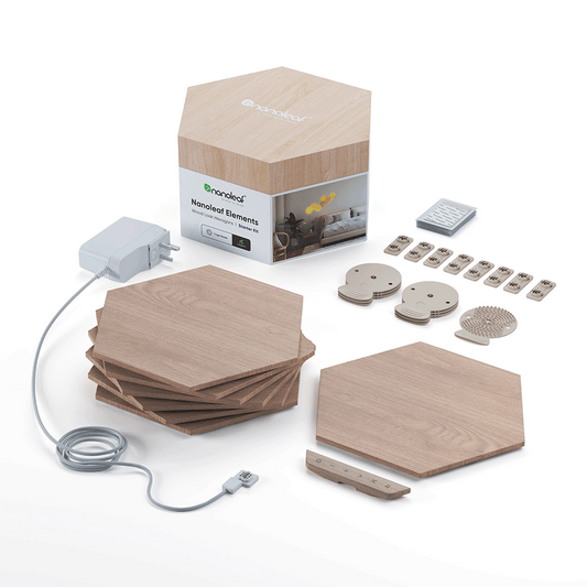 Nanoleaf Elements Wood Look Hexagons Smarter Kit (7 panels)