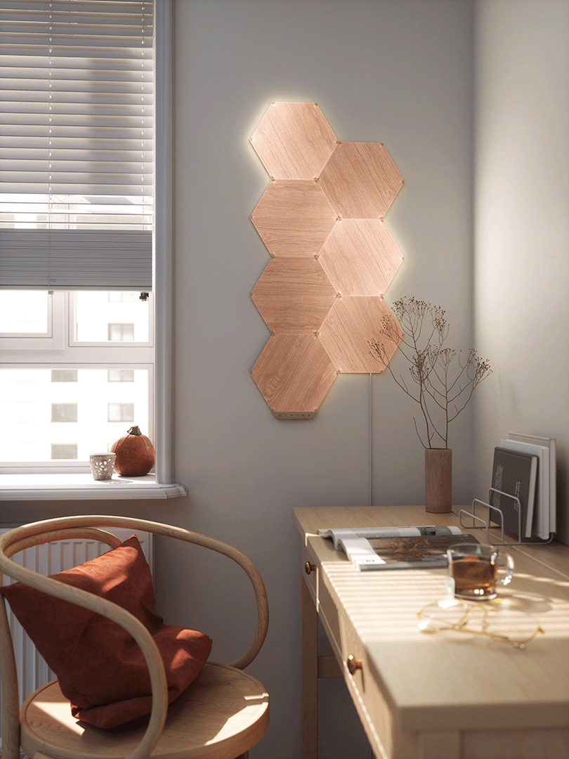 Nanoleaf Elements Wood Look Hexagons Smarter Kit (7 panels)