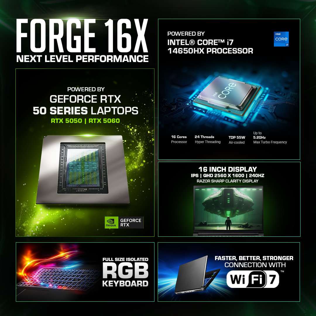 AFTERSHOCK Forge 16X / i7 14650HX + GeForce RTX 5060