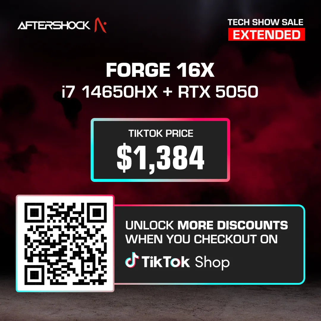 AFTERSHOCK Forge 16X / i7 14650HX + GeForce RTX 5050