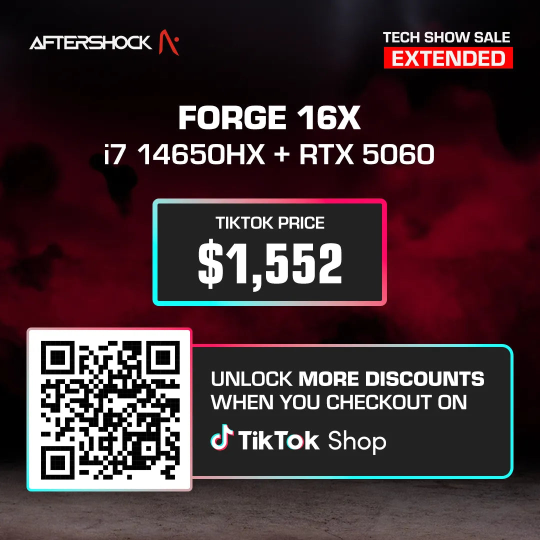 AFTERSHOCK Forge 16X / i7 14650HX + GeForce RTX 5060