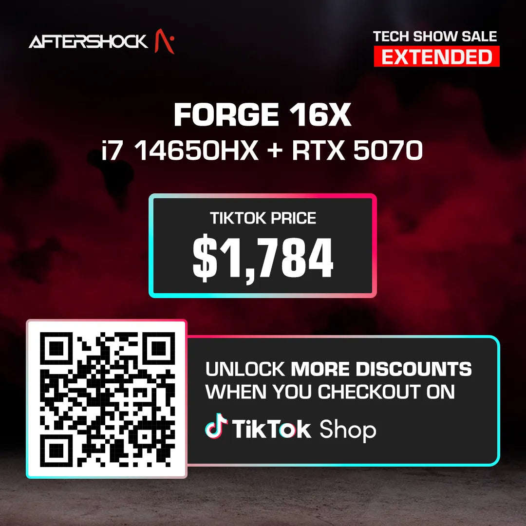 AFTERSHOCK Forge 16X / i7 14650HX + GeForce RTX 5070