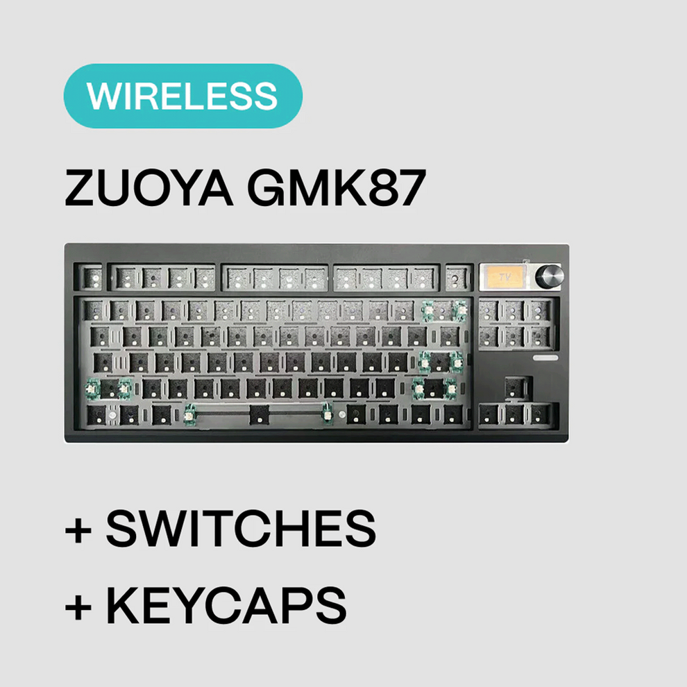 MASH GMK87 (Black) - Akko Cream Yellow Switch / Mintcaps Olivia Keycap ...