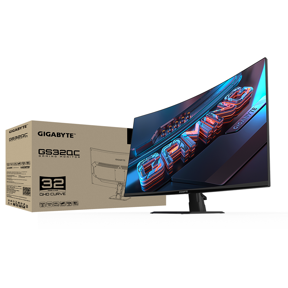 Gigabyte GS32QC Gaming Monitor Curved 31.5" QHD (2560x1440) 170Hz OC VA Panel