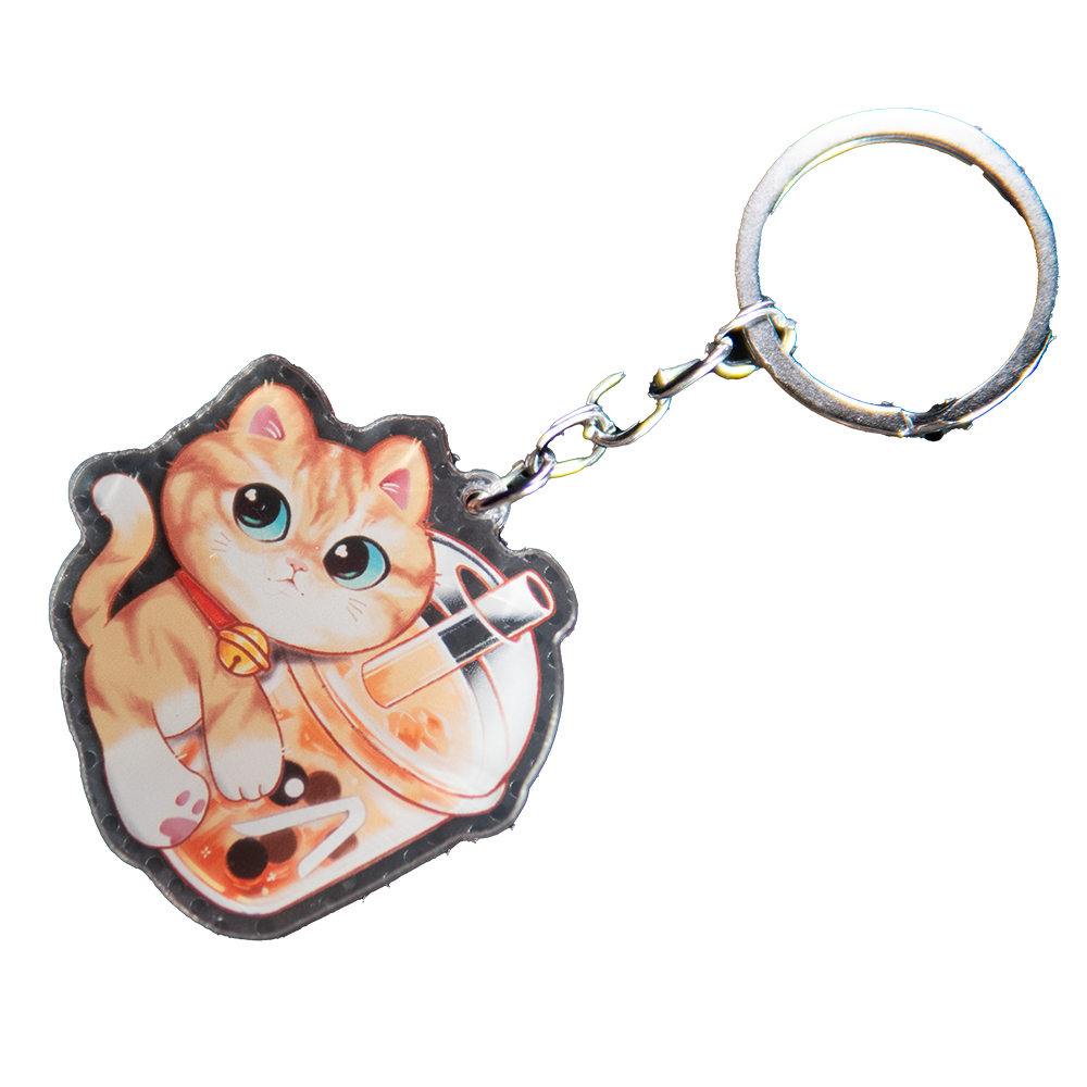 AFTERSHOCK Kitten Bubble Tea Keychain