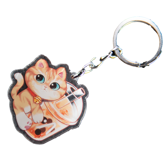 AFTERSHOCK Kitten Bubble Tea Keychain