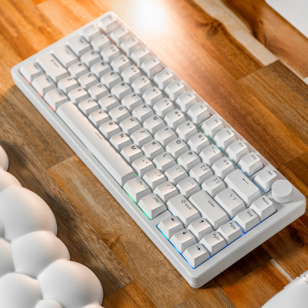 AFTERSHOCK ODEN75 Aluminium Wireless Mechanical Keyboard - 75 Keys (Linear Switch) (White) **RTS Addon Bundle**