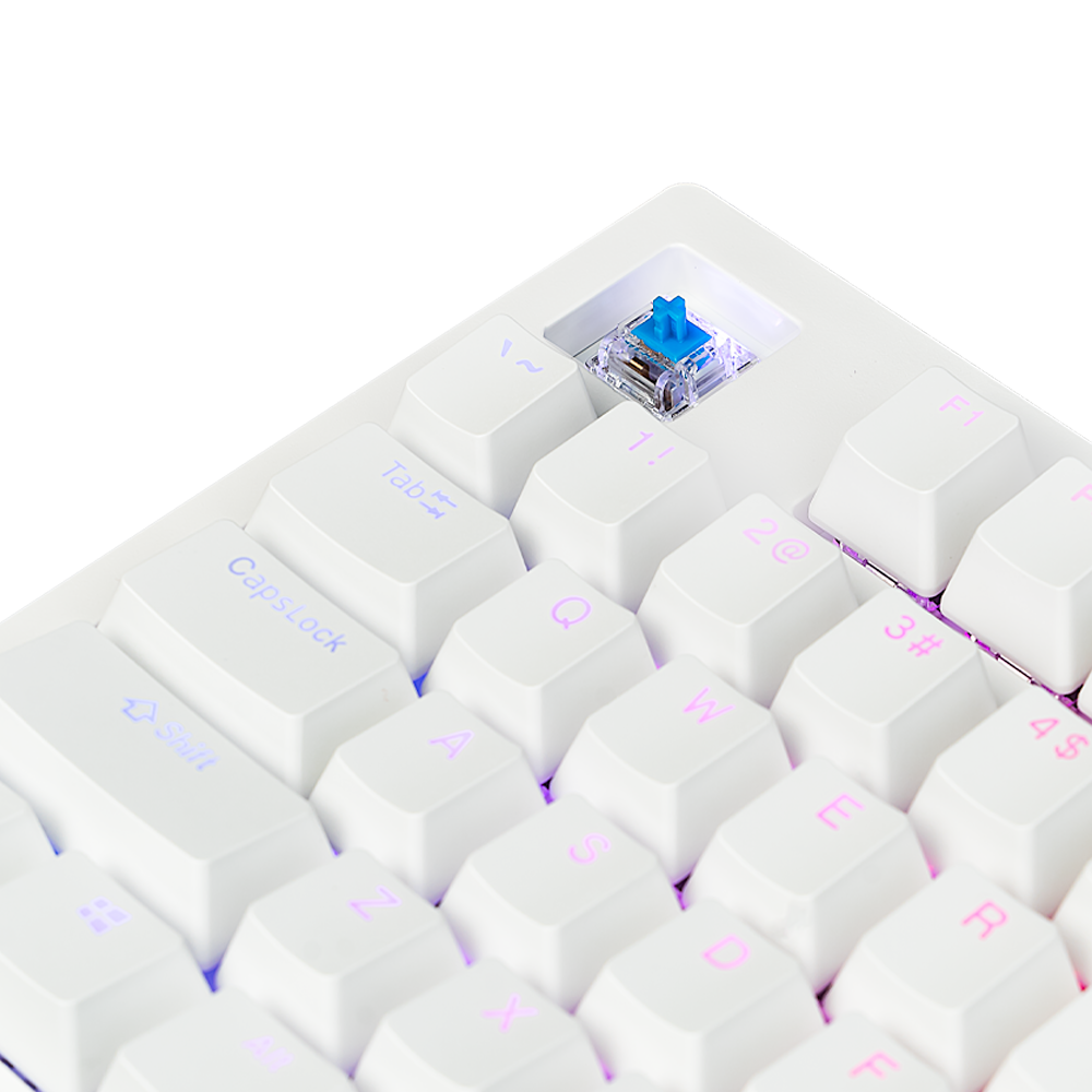 AFTERSHOCK ODEN v2 White Mechanical Keyboard (Blue Switch)