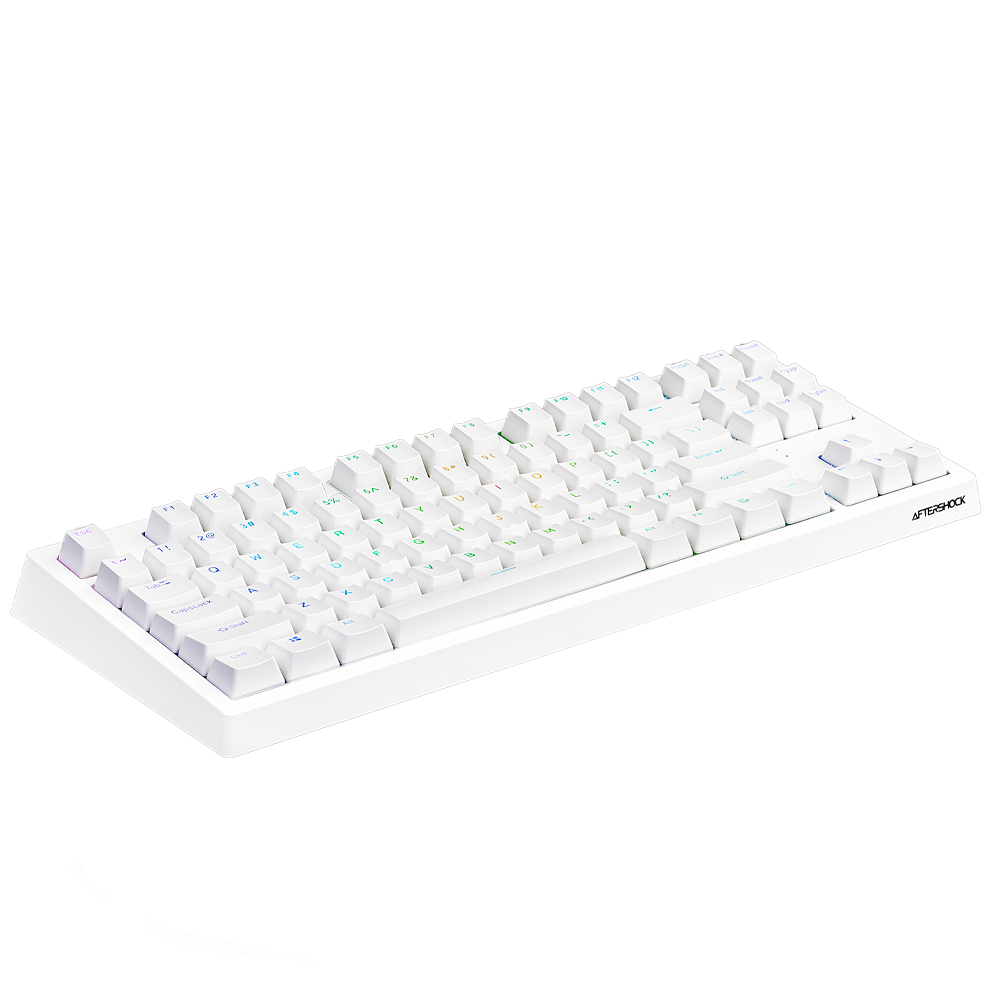 AFTERSHOCK ODEN v2 White Mechanical Keyboard (Red Switch)