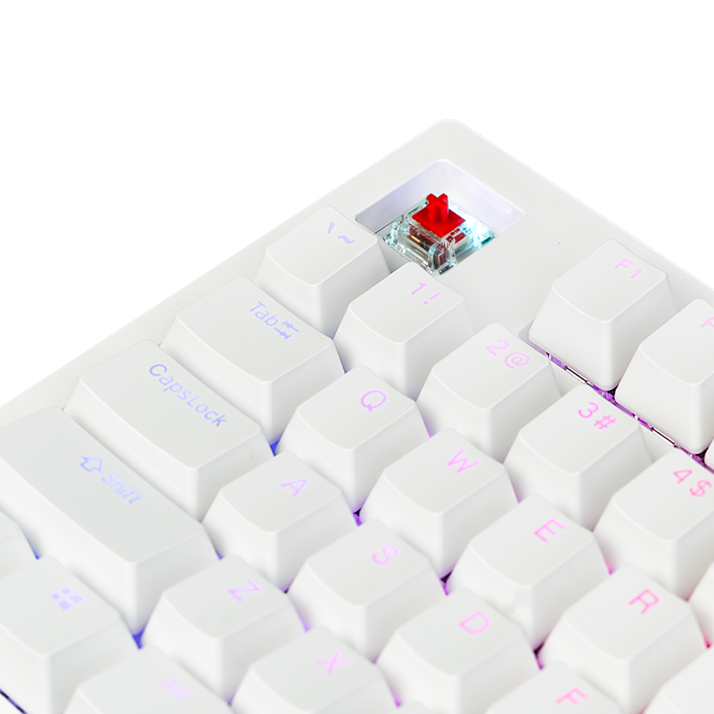 AFTERSHOCK ODEN v2 White Mechanical Keyboard (Red Switch)