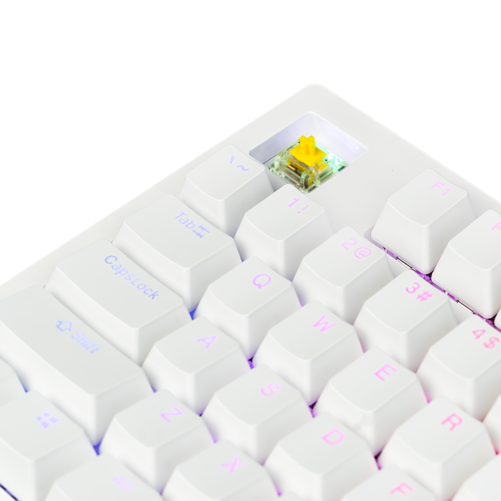 AFTERSHOCK ODEN v2 White Mechanical Keyboard (Yellow Switch)