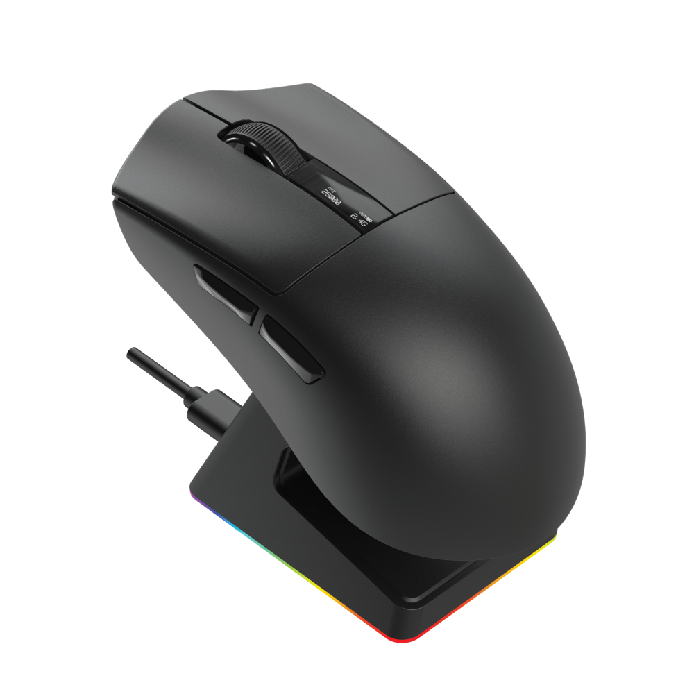 AFTERSHOCK M1 Pro Wireless Mouse With RGB Charging Dock (Black)